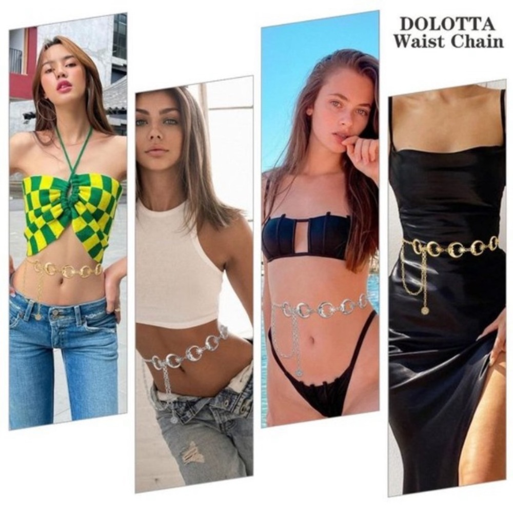 Celestial Sun Multi Layer Chain Statement Belt Me… - image 7